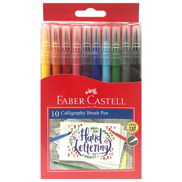 Bút Thư Pháp 10 Màu Calligraphy Đầu Cọ - Faber-Castell