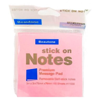 Giấy Note 3x3 Beautone - Màu Hồng Nhạt