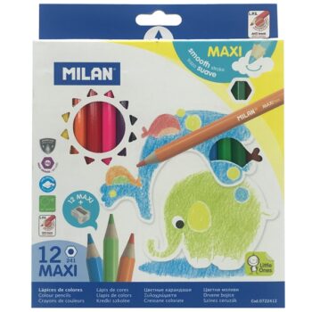 Hộp 12 Cây Bút Chì Màu Đi Kèm Đồ Chuốt Milan 0722412