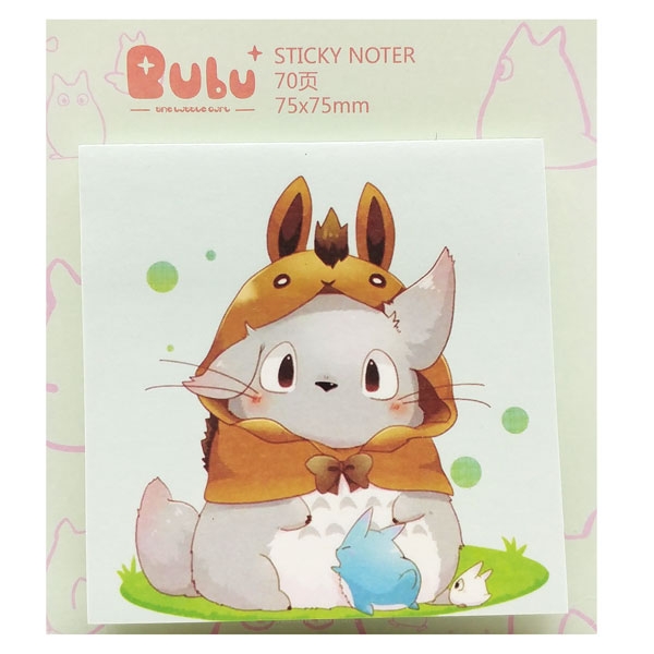 Giấy Note Hình Totoro 75 x 75 mm – Bubu 1335 – Mẫu 2 (70 Tờ)