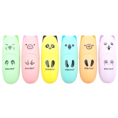 Vỉ 6 Bút Dạ Quang Pastel Mini - Stacom VHL001