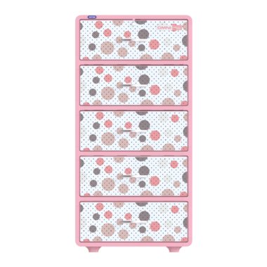Tủ Nhựa Omni No1366/5 - Tủ OMNI 5N Chấm Bi Hồng Duy Tân Mekoong