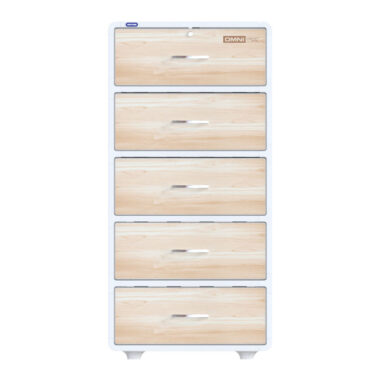 Tủ Nhựa Omni No1366/5 - Tủ OMNI 5N Gỗ Kem Trắng Duy Tân Mekoong