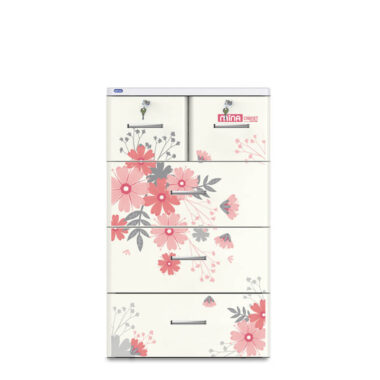 Tủ Nhựa Mina Thường No225/5 - 225/4 - 4 Tầng Hoa Hồng Kem Duy Tân