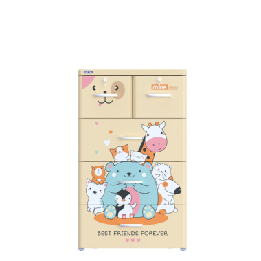 Tủ Nhựa Mina No225/5 - 225/4 - 4 Tầng Thú Cưng Kem Duy Tân