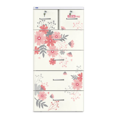 Tủ Nhựa Mina No225/5 - 225/4 - 5 Tầng Hoa Hồng Kem Duy Tân