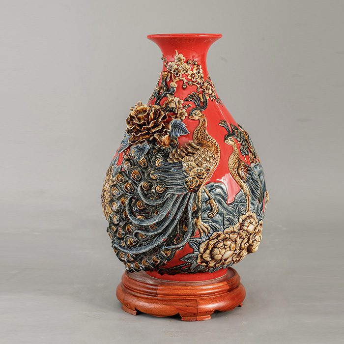 Tỳ bà hút lộc Công Đào men đỏ