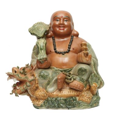 Tượng Gốm Di Lặc Long Quy - Men Rạn Da - Bát Tràng | Mekoong