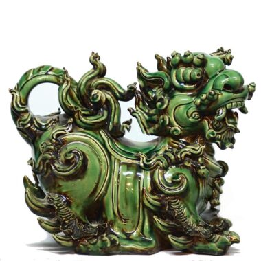 Tượng Gốm Nghê Ngồi - Men Xanh Ngọc - Gốm Sứ Bát Tràng | Mekoong