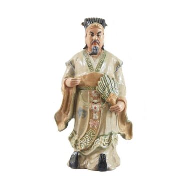 Tượng gốm Khổng Minh Số 2 - Men Rạn - Gốm Sứ Bát Tràng | Mekoong