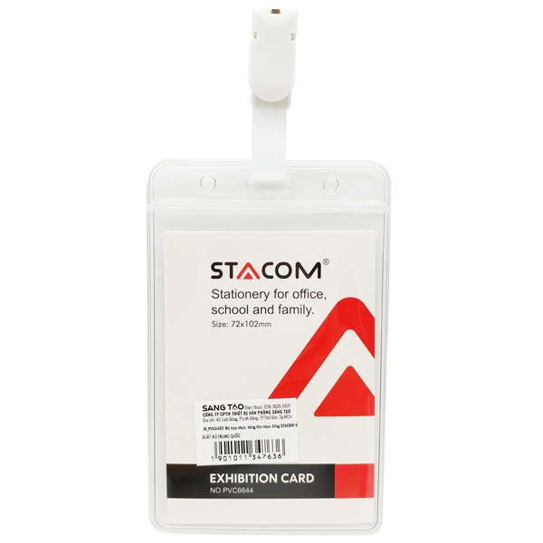 Bảng Tên Nhựa Dọc Có Kẹp – Stacom ID-PVC4402