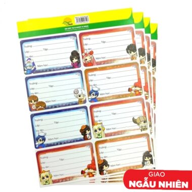 Nhãn Học Sinh 8 Ô - Lớp Học Mật Ngữ (4 Tờ/Xấp) (Mẫu Màu Giao Ngẫu Nhiên)