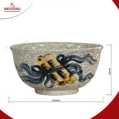 Bộ Bát Cuốn Thư Men Rạn Cổ 2 Cao Cấp