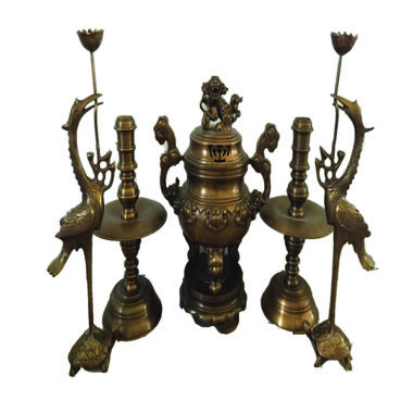 ĐỈNH ĐỒNG SÒI NGŨ SỰ ĐỒNG VÀNG GIẢ CỔ 60CM - 28KG