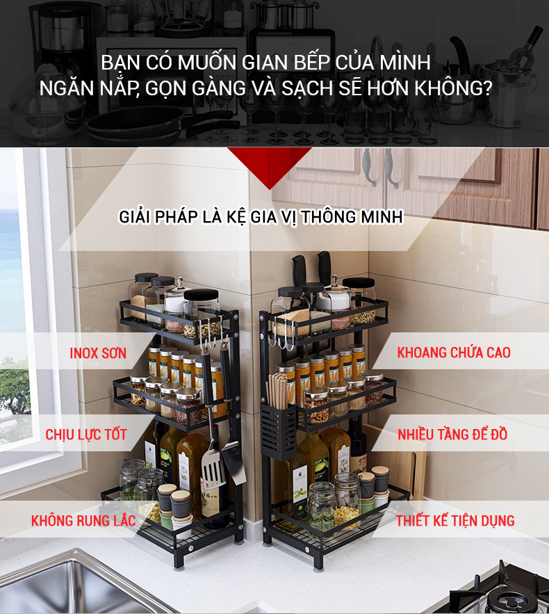 Kệ Gia vị Lắp Ghép Thông Minh Kalpen