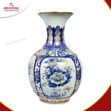 Lọ Tỏi Men Lam Vẽ Vàng