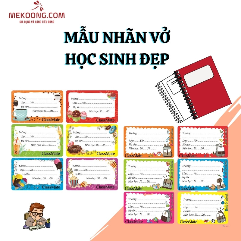 Mẫu nhãn vở học sinh đẹp