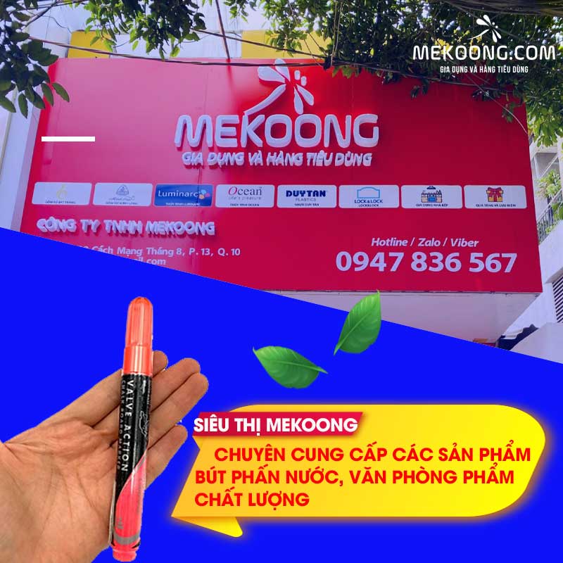 Siêu thị Mekoong - chuyên cung cấp các sản phẩm bút phấn nước, văn phòng phẩm chất lượng