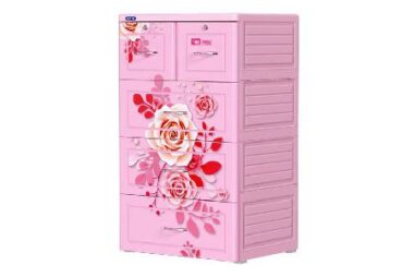 Tủ nhựa Tabi thường 5 tầng 6 hộc Kem vân gỗ No.H159 Duy Tân Giá Rẻ