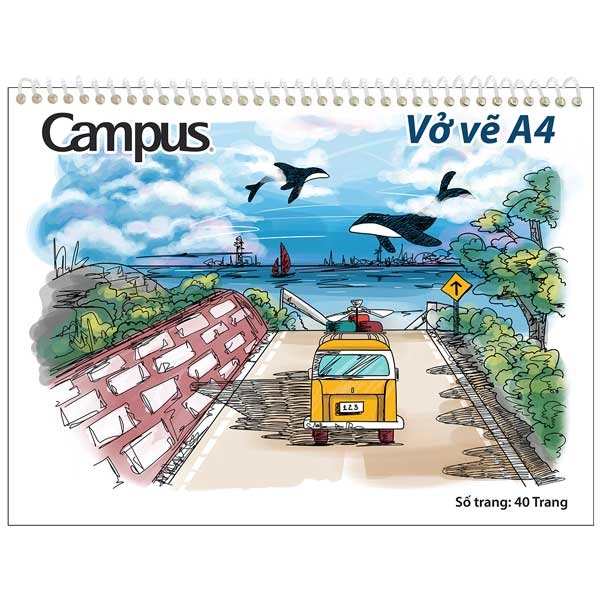 Vở Vẽ A4 40 trang Campus SKB-A4-40-1 – Hình Ô Tô sang trọng