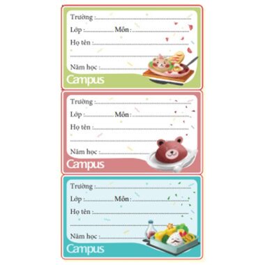 Nhãn Vở Food Campus NT-FOD12 (12 Nhãn/Xấp)