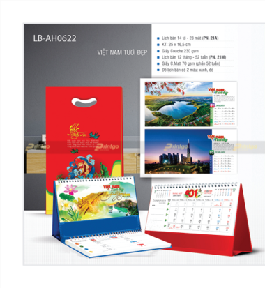 Lịch để bàn "Việt Nam Tươi Đẹp" LB-AH0622