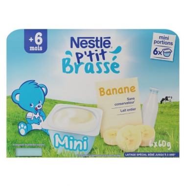Sữa chua Nestlé P’tit Brasse vị tự nhiên 6 hộp x 60g (Trên 6 tháng)