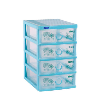 Tủ A4 Nắp Bằng No.343 4 Ngăn Xanh Dương Duy Tân Mekoong