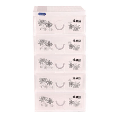 Tủ A4 Nắp Bằng No.343 5 Ngăn Hồng Duy Tân Mekoong