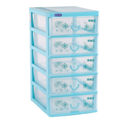 Tủ A4 Nắp Bằng No.343 5 Ngăn Xanh Dương Duy Tân Mekoong