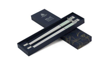 Bộ 02 đôi đũa sứ dưỡng sinh 24.4cm – Màu xanh lá pastel Quà Tặng Gốm Sứ