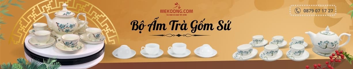 Bộ Ấm Trà Gốm Sứ