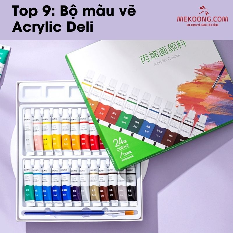 Top 9_ Bộ màu vẽ Acrylic Deli