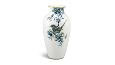 Bình hoa 27 cm - Chích Chòe & Quả Quất - Cobalt Vàng Quà Tân Gia