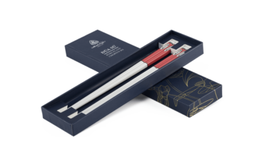 Bộ 02 đôi đũa sứ dưỡng sinh 24.4cm – Màu đỏ pastel Quà Tặng Gốm Sứ