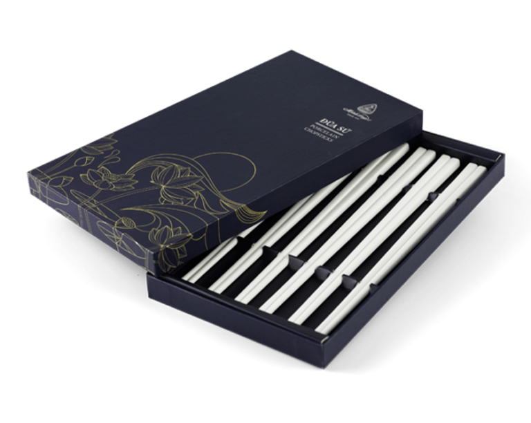 Bộ 06 đôi đũa sứ dưỡng sinh 20.3 cm - Trắng ngà Quà Tặng Gốm Sứ