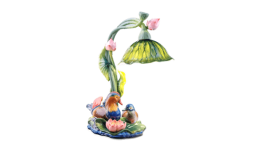 Bộ Đèn Uyên Ương - Trang trí màu Quà Tặng Gốm Sứ