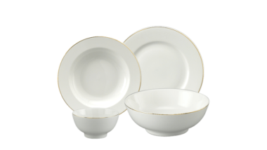 Bộ đồ ăn 09 sản phẩm - Jasmine - Chỉ Vàng Quà Tặng Gốm Sứ