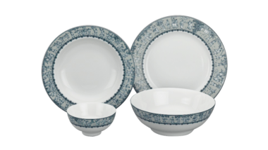 Bộ đồ ăn 09 sản phẩm - Jasmine - Vinh Quy Nhạt Quà Tặng Gốm Sứ