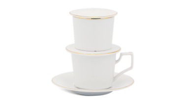 Bộ phin cà phê - Camellia - Chỉ Vàng Quà Tặng Gốm Sứ