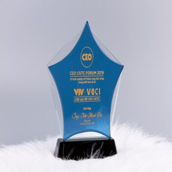 Bộ Quà Tặng Kỉ Niệm Chương Pha Lê Ngôi Sao Xanh cao cấp MKBQT20