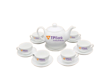 Quà Bảo Hiểm Bộ Ấm Chén In Logo TP Bank