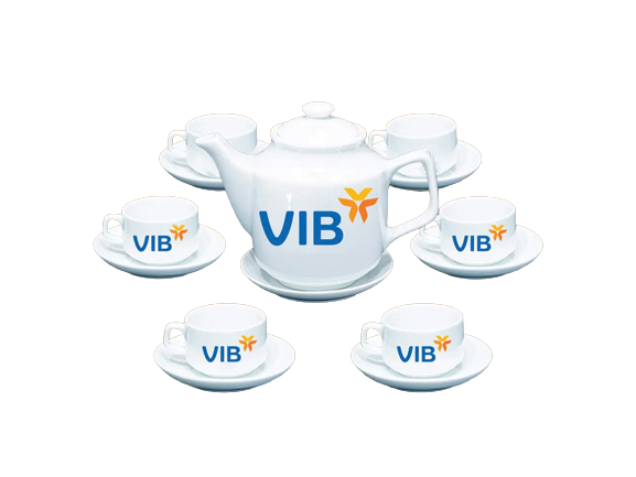 Quà Bảo Hiểm Bộ Ấm Chén In Logo VIB