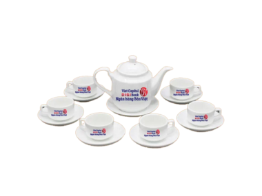 Quà Bảo Hiểm Bộ Ấm Chén In Logo Viet Capital