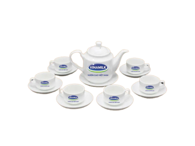 Quà Bảo Hiểm Bộ Ấm Chén In Logo Vinamilk