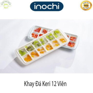Khay đá vuông Kari 12 viên (có nắp) inochi