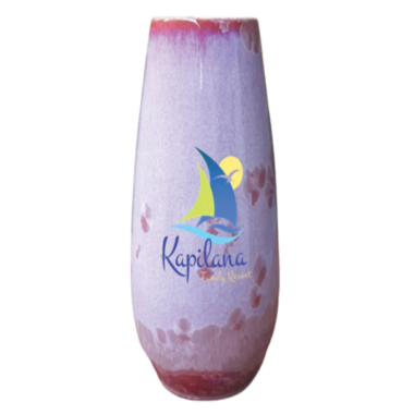 Lọ Hoa Men In Logo Dáng Boom Hồng Quà Tri Ân