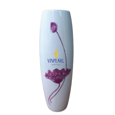 Lọ Hoa Sứ In Logo Dáng Boom Vẽ Sen Quà Tri Ân