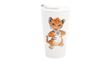 Ly sứ dưỡng sinh 0.48 L + nắp ống hút (K1) - Hổ Yêu Thương Quà Tặng Sự Kiện