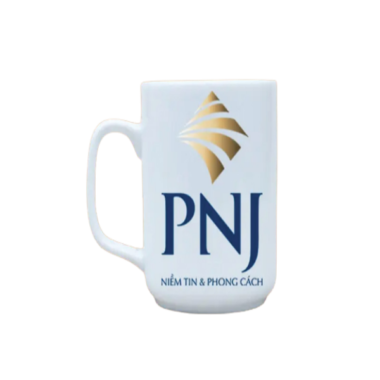 Ly Sứ Quà Tặng Bát Tràng In Logo PNJ Quà Tri Ân